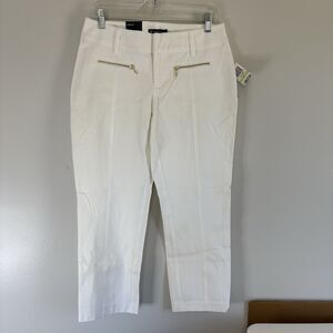 INC International Concepts White Carpi Jeans Women's 4 Curvy Fit Zipper pockets